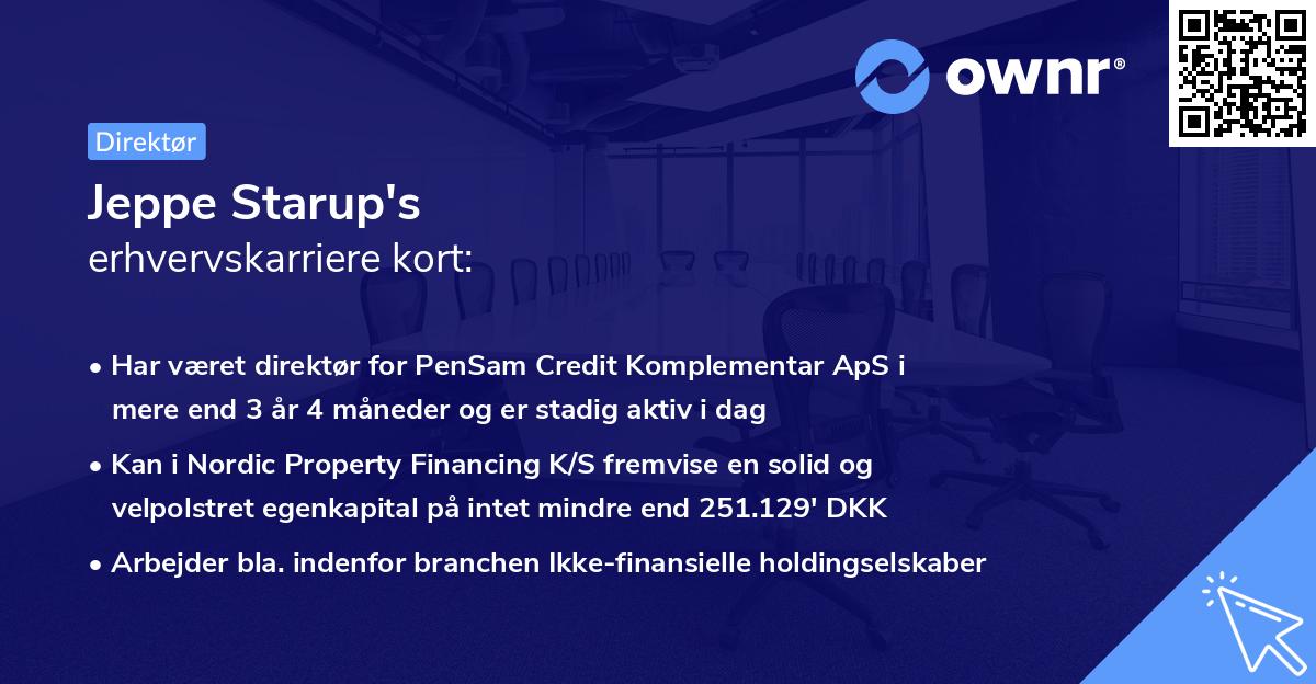 Jeppe Starup's erhvervskarriere kort