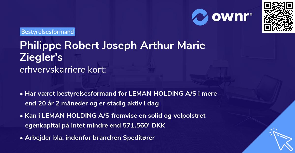 Philippe Robert Joseph Arthur Marie Ziegler's erhvervskarriere kort