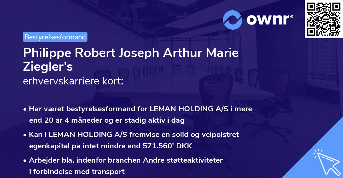 Philippe Robert Joseph Arthur Marie Ziegler's erhvervskarriere kort