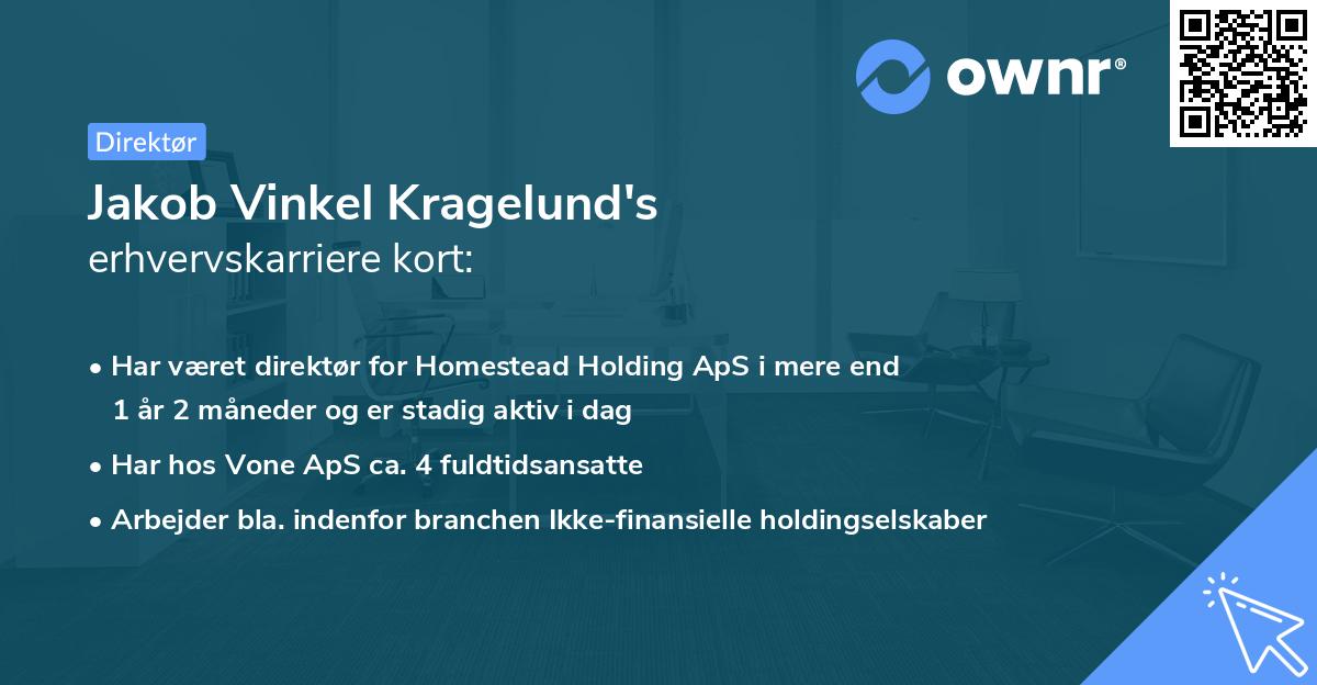 Jakob Vinkel Kragelund's erhvervskarriere kort