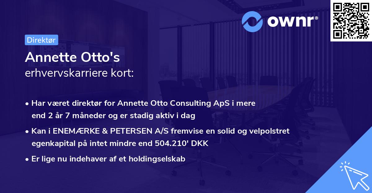 Annette Otto's erhvervskarriere kort