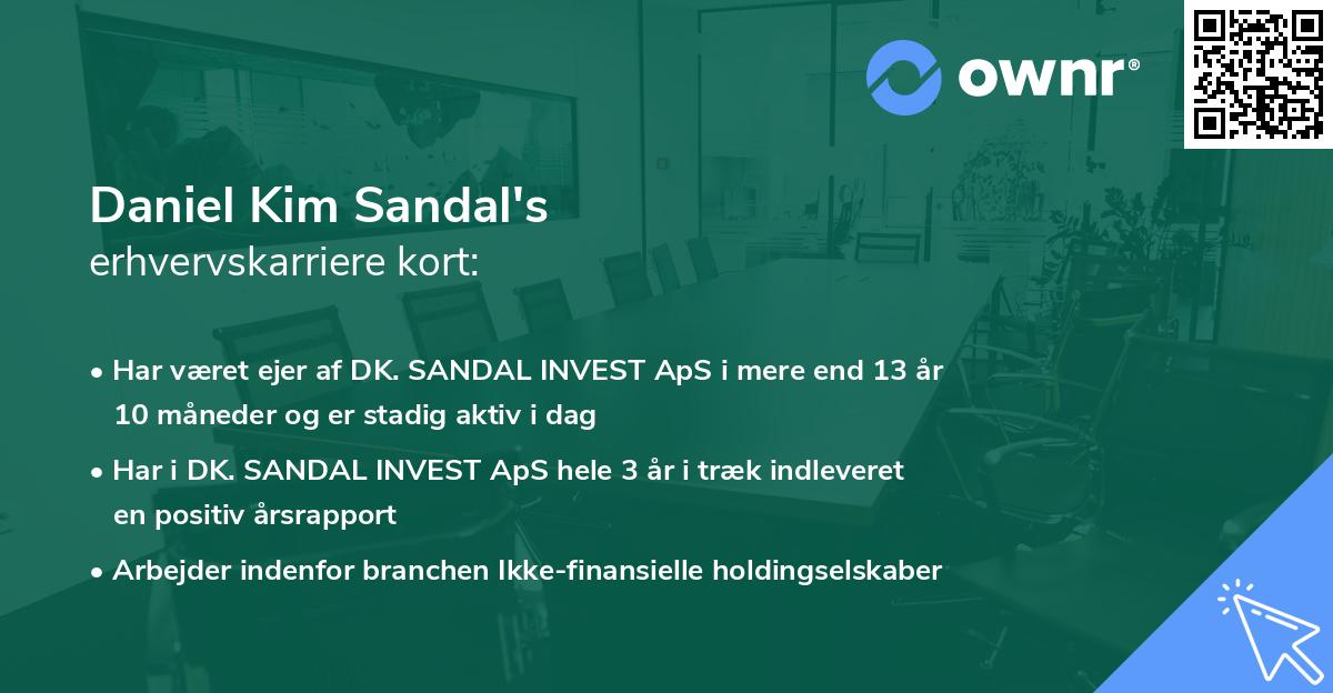 Daniel Kim Sandal's erhvervskarriere kort