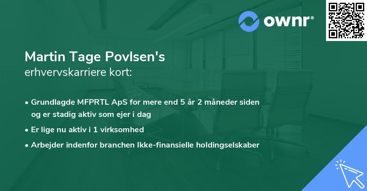 Martin Tage Povlsen's erhvervskarriere kort
