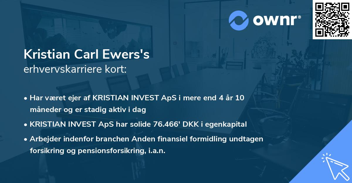 Kristian Carl Ewers's erhvervskarriere kort