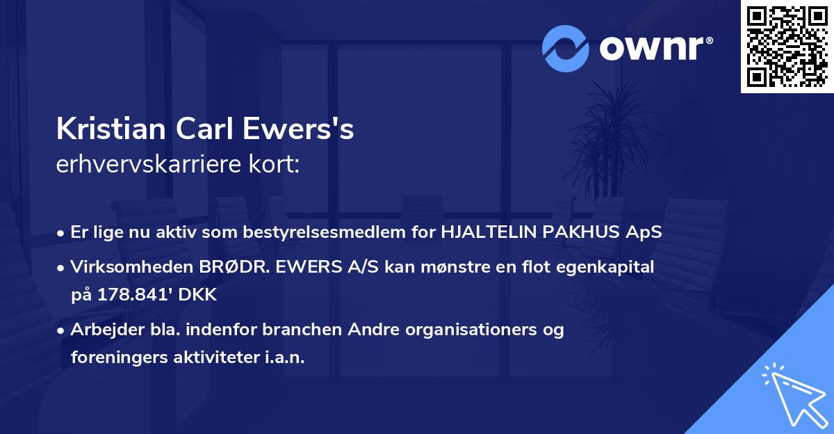Kristian Carl Ewers's erhvervskarriere kort