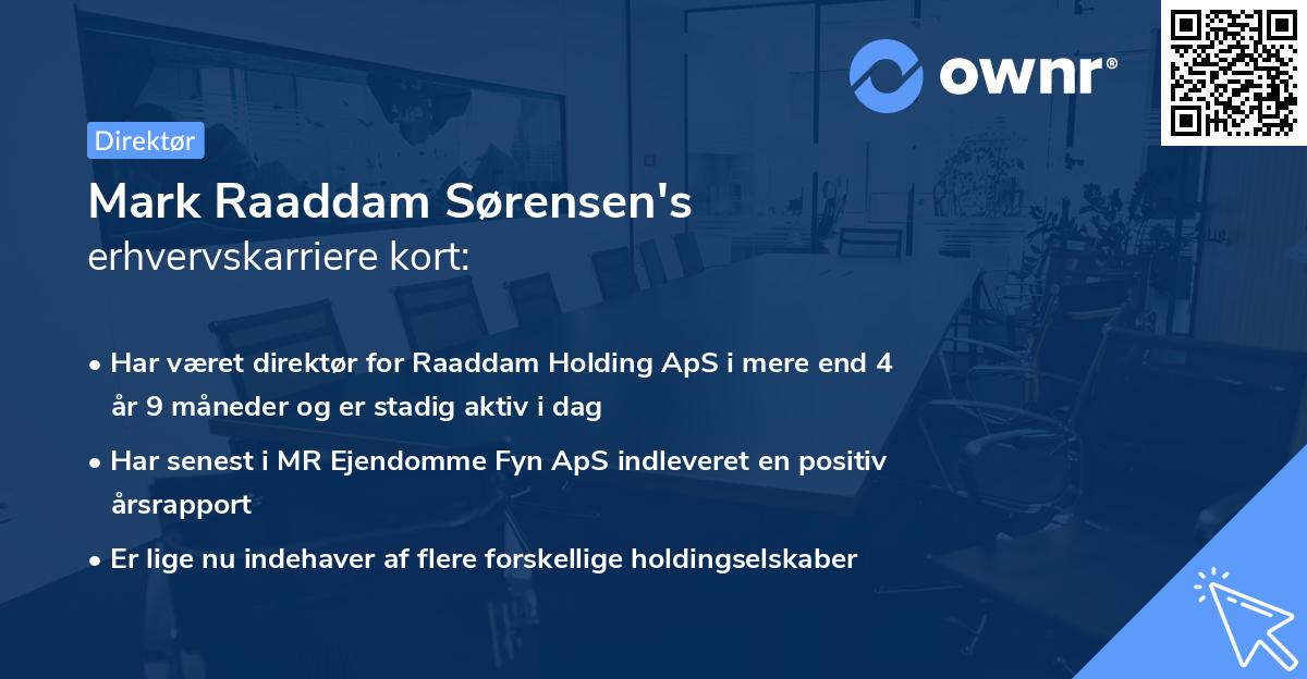 Mark Raaddam Sørensen's erhvervskarriere kort