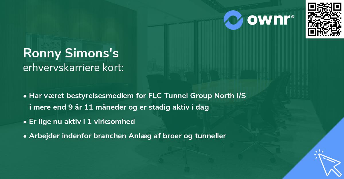 Ronny Simons's erhvervskarriere kort