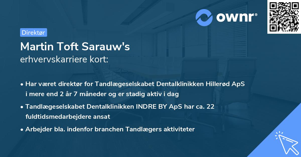 Martin Toft Sarauw's erhvervskarriere kort