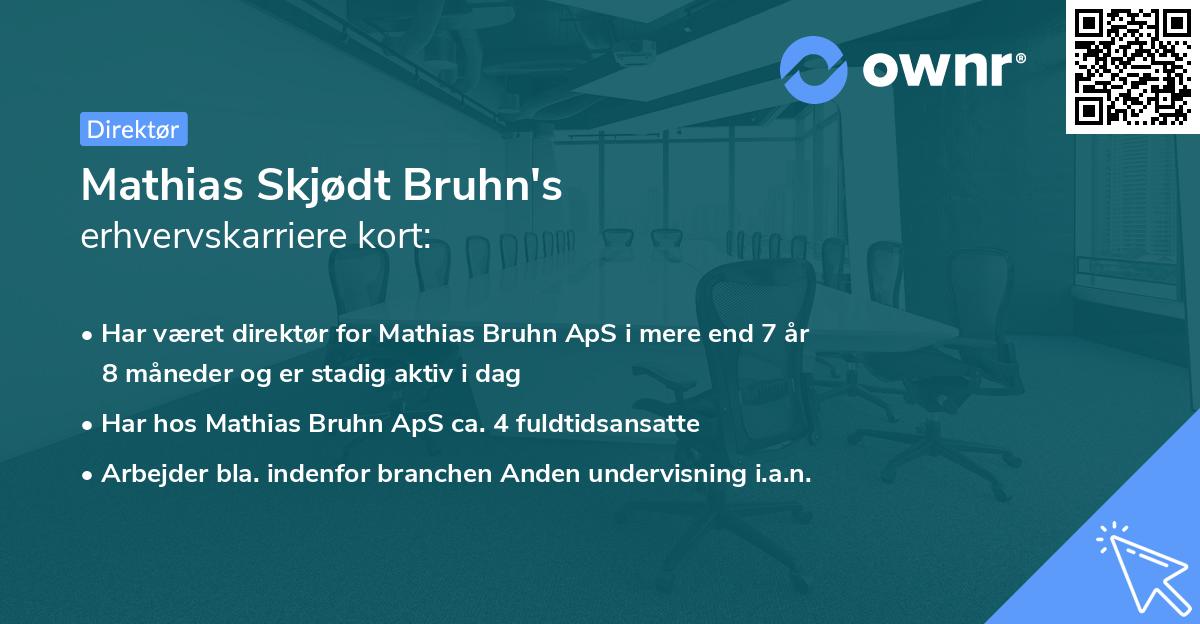 Mathias Skjødt Bruhn's erhvervskarriere kort