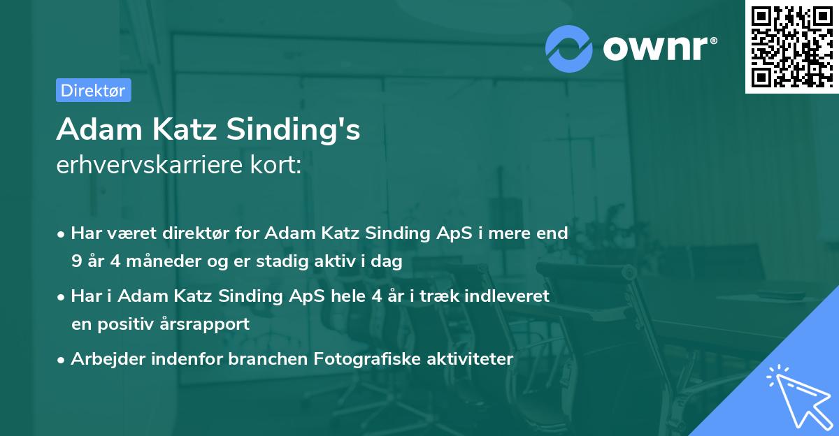 Adam Katz Sinding's erhvervskarriere kort