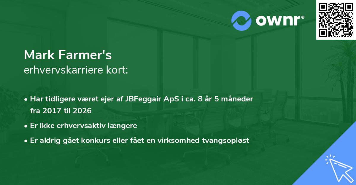 Mark Farmer's erhvervskarriere kort