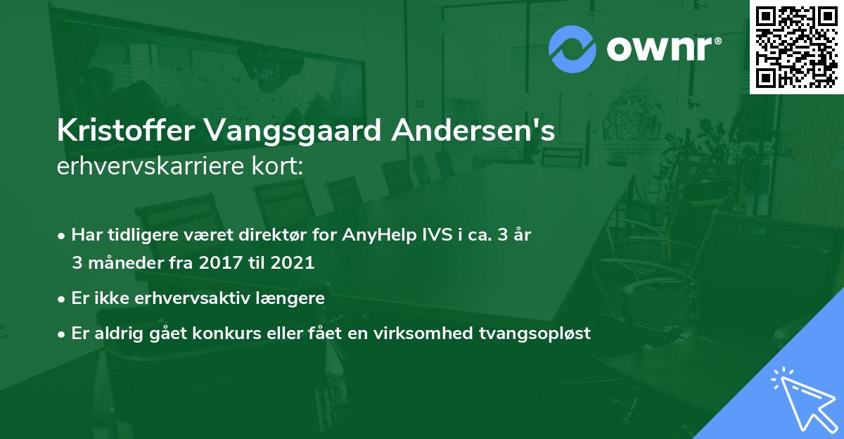 Kristoffer Vangsgaard Andersen's erhvervskarriere kort
