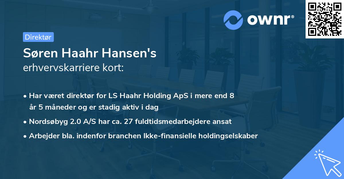 Søren Haahr Hansen's erhvervskarriere kort