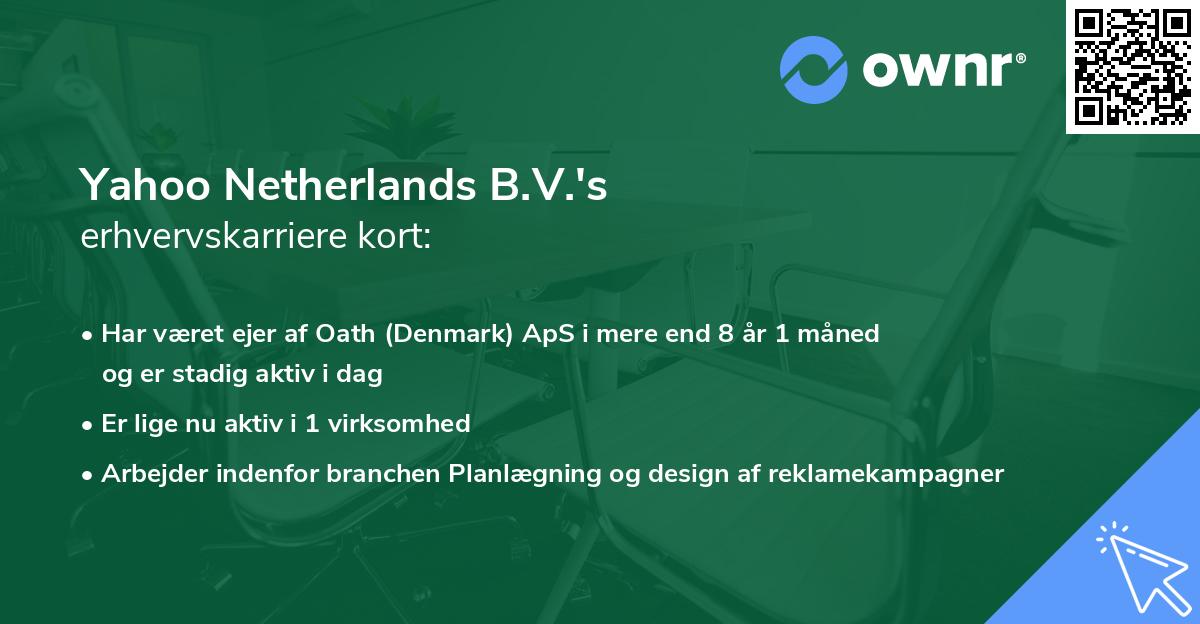 Yahoo Netherlands B.V.'s erhvervskarriere kort