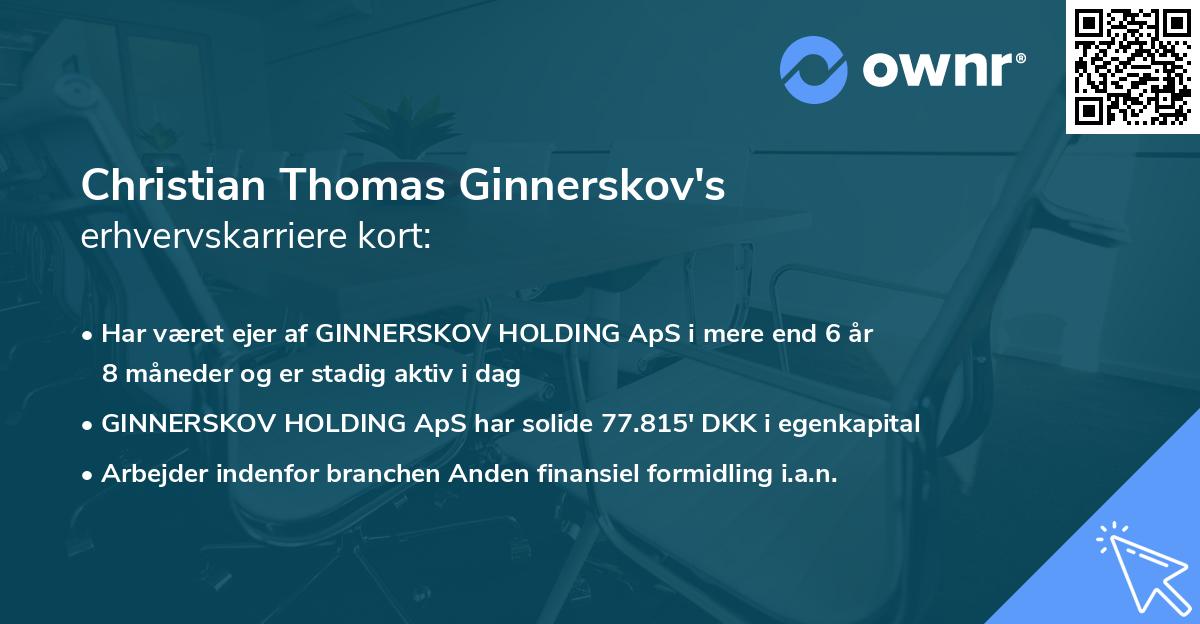 Christian Thomas Ginnerskov's erhvervskarriere kort