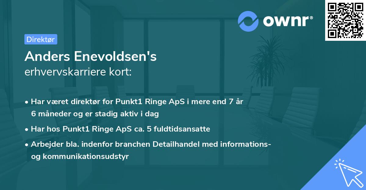 Anders Enevoldsen's erhvervskarriere kort