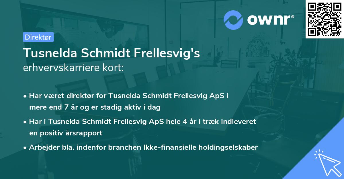 Tusnelda Schmidt Frellesvig's erhvervskarriere kort