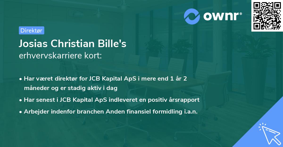 Josias Christian Bille's erhvervskarriere kort