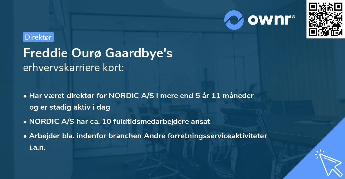 Freddie Ourø Gaardbye's erhvervskarriere kort