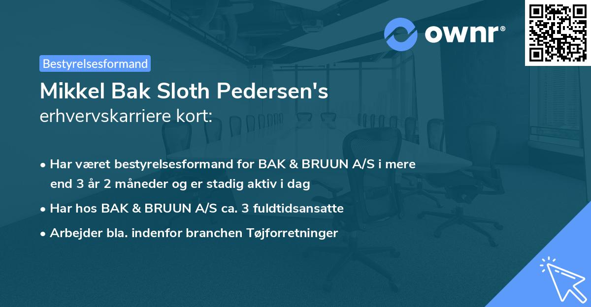 Mikkel Bak Sloth Pedersen's erhvervskarriere kort