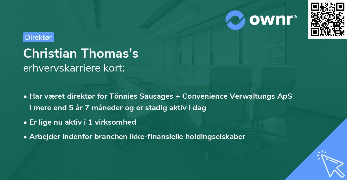 Christian Thomas's erhvervskarriere kort