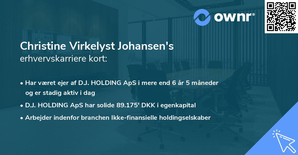 Christine Virkelyst Johansen's erhvervskarriere kort