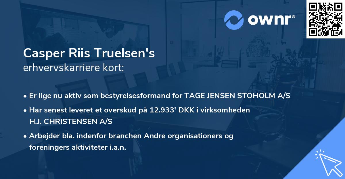 Casper Riis Truelsen's erhvervskarriere kort
