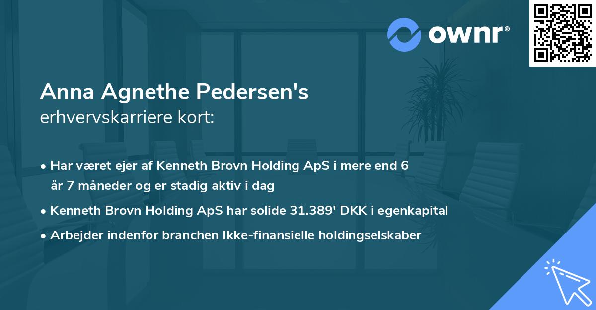 Anna Agnethe Pedersen's erhvervskarriere kort