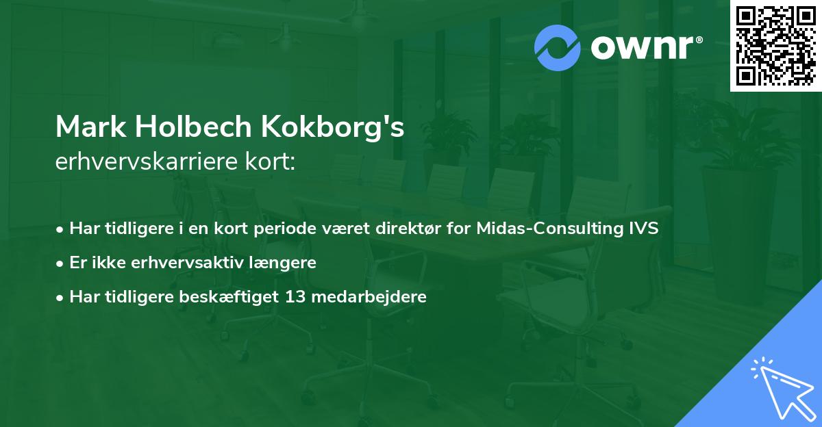 Mark Holbech Kokborg's erhvervskarriere kort