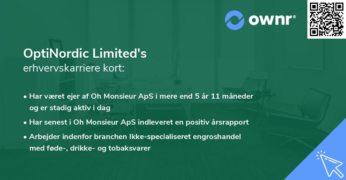 OptiNordic Limited's erhvervskarriere kort