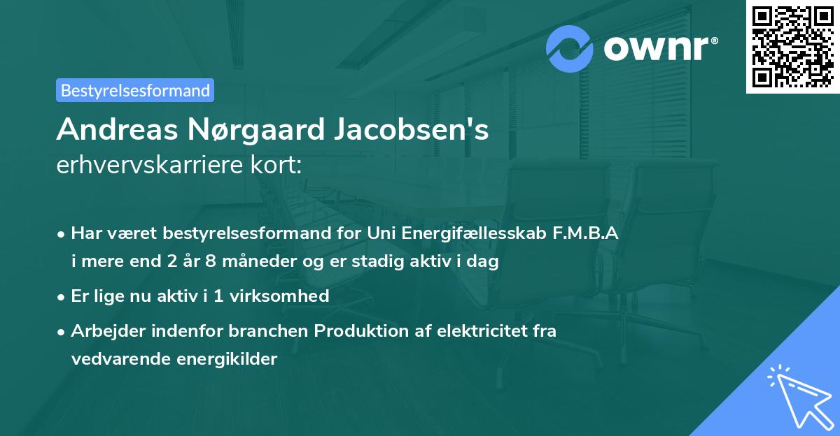 Andreas Nørgaard Jacobsen's erhvervskarriere kort