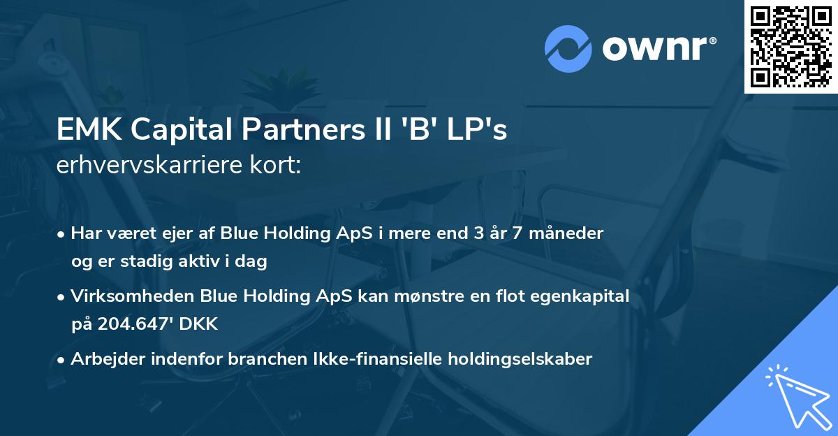 EMK Capital Partners II 'B' LP's erhvervskarriere kort