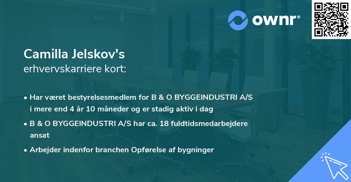 Camilla Jelskov's erhvervskarriere kort