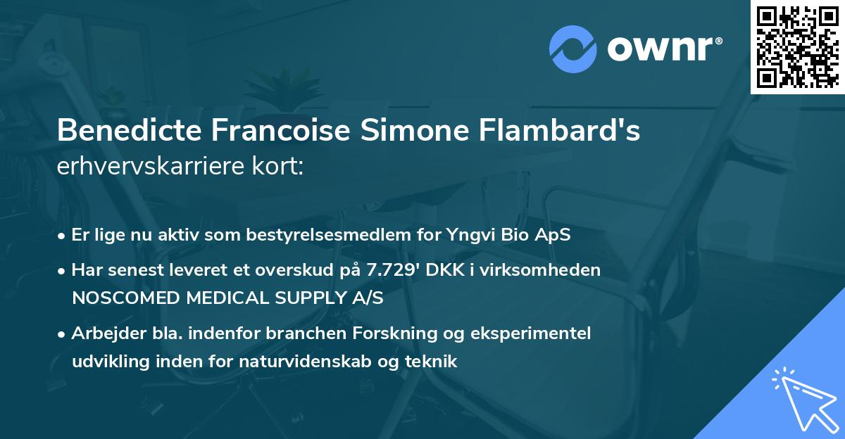 Benedicte Francoise Simone Flambard's erhvervskarriere kort