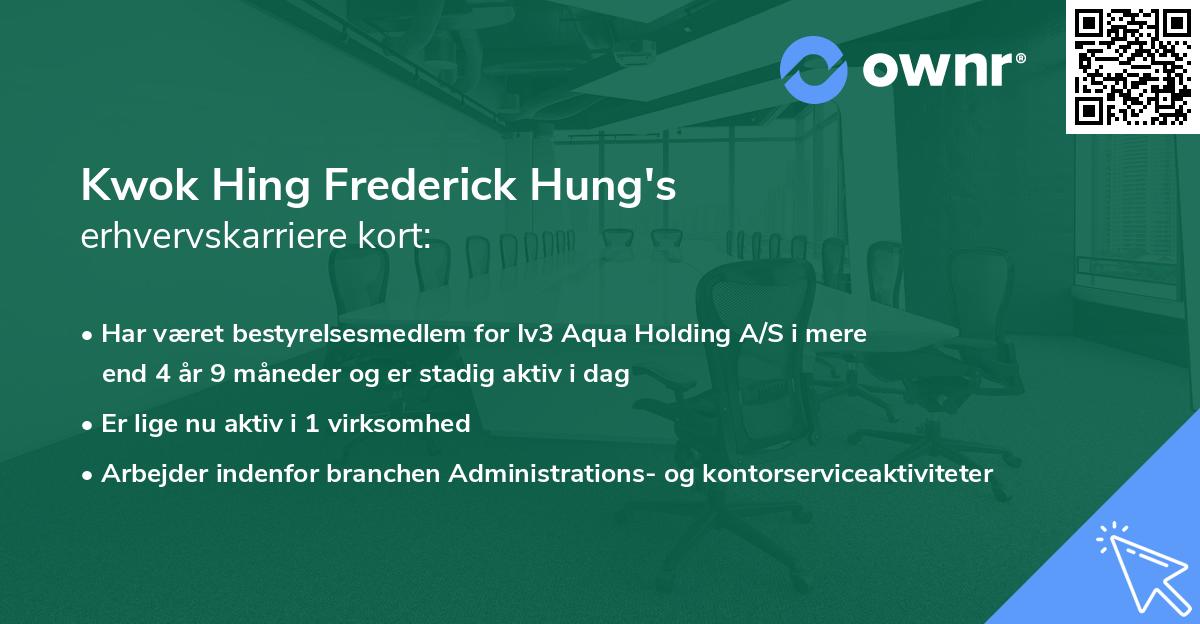 Kwok Hing Frederick Hung's erhvervskarriere kort