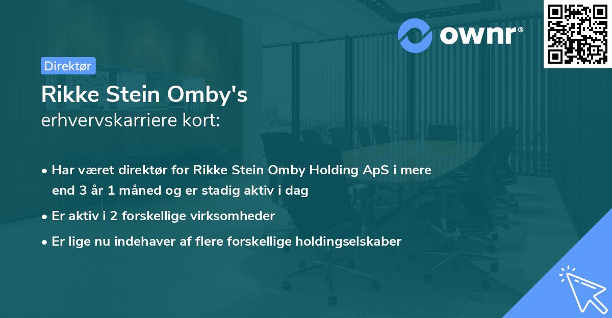 Rikke Stein Omby's erhvervskarriere kort