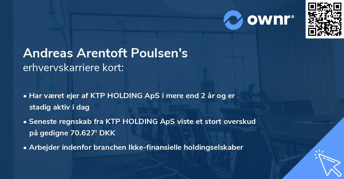 Andreas Arentoft Poulsen's erhvervskarriere kort