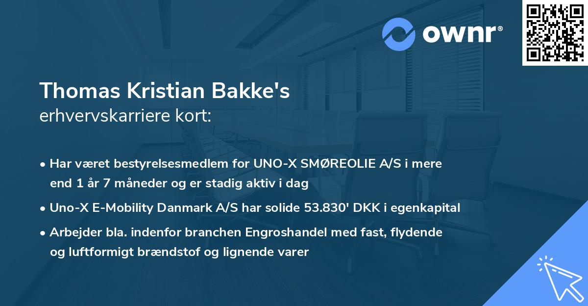 Thomas Kristian Bakke's erhvervskarriere kort