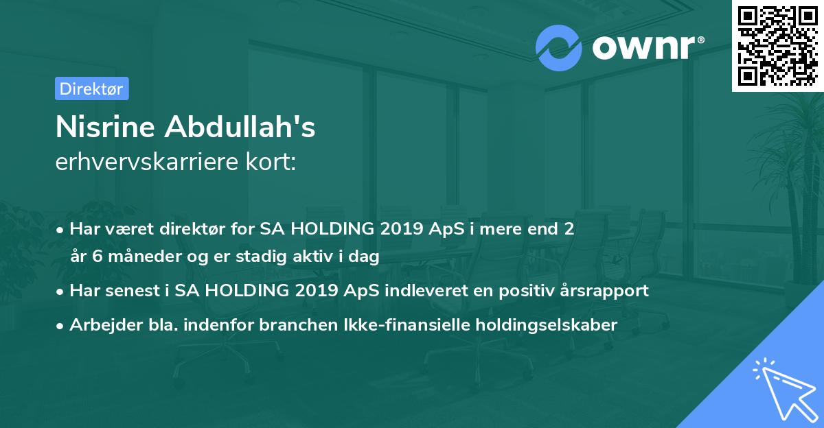 Nisrine Abdullah's erhvervskarriere kort