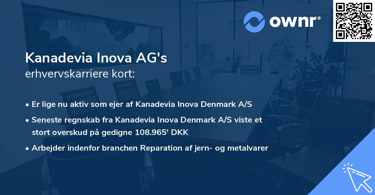 Kanadevia Inova AG's erhvervskarriere kort