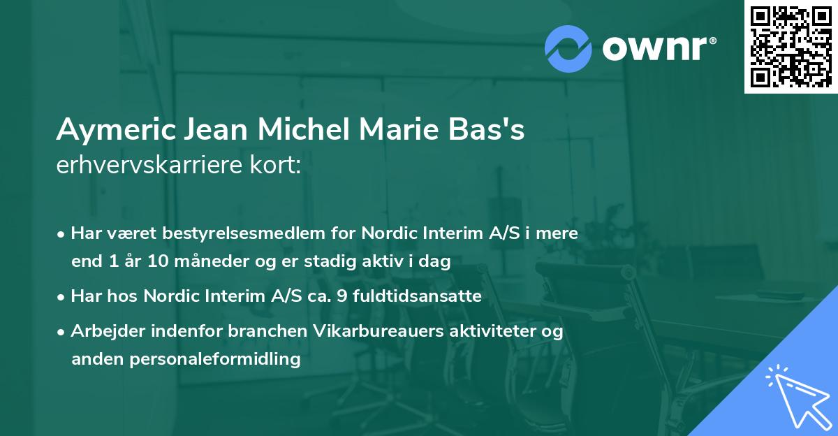 Aymeric Jean Michel Marie Bas's erhvervskarriere kort
