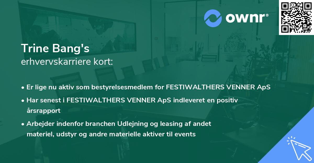 Trine Bang's erhvervskarriere kort