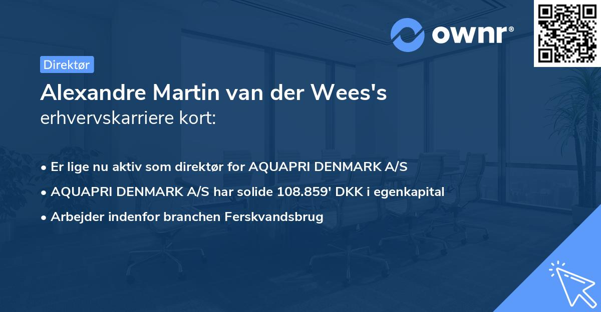 Alexandre Martin van der Wees's erhvervskarriere kort