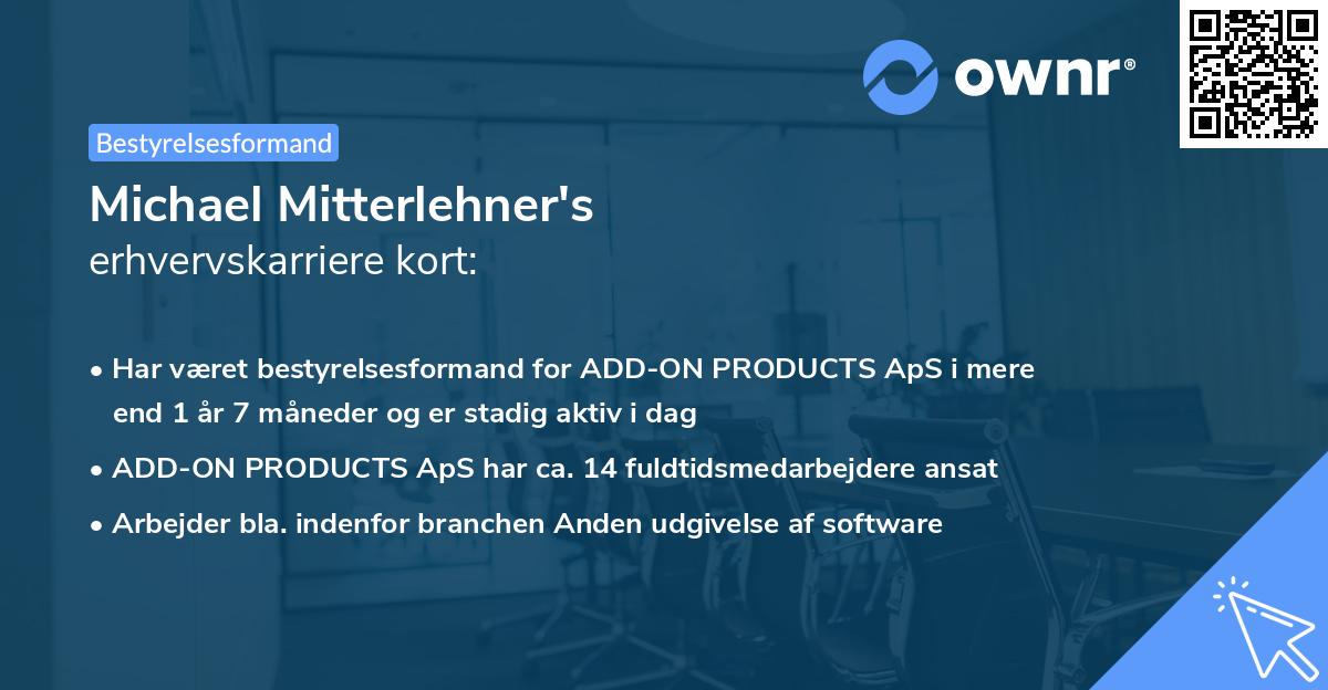 Michael Mitterlehner's erhvervskarriere kort