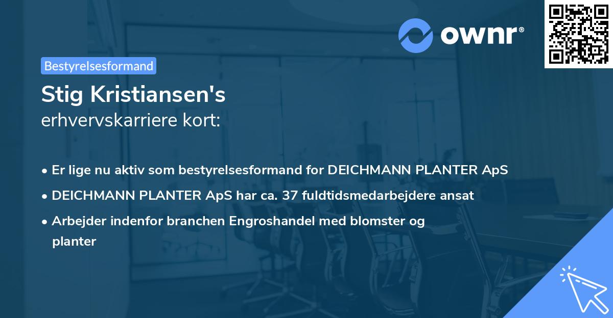 Stig Kristiansen's erhvervskarriere kort