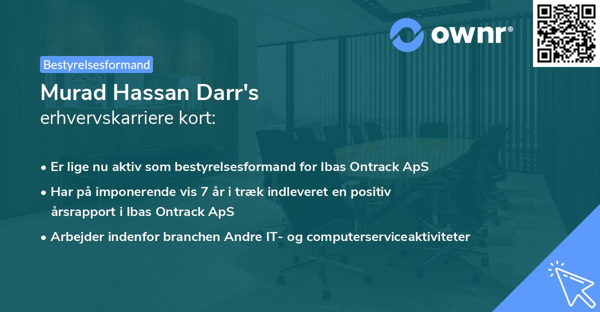 Murad Hassan Darr's erhvervskarriere kort