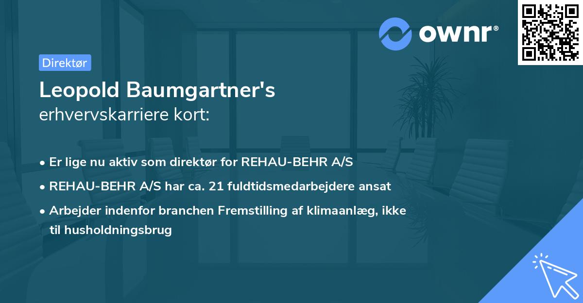 Leopold Baumgartner's erhvervskarriere kort
