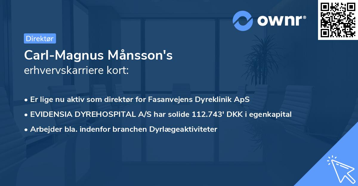 Carl-Magnus Månsson's erhvervskarriere kort