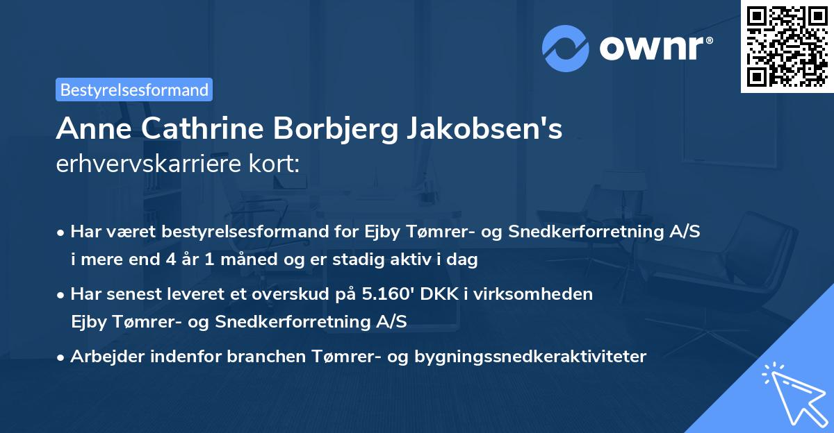 Anne Cathrine Borbjerg Jakobsen's erhvervskarriere kort