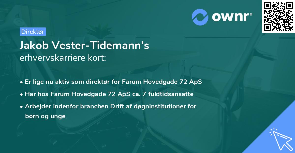 Jakob Vester-Tidemann's erhvervskarriere kort
